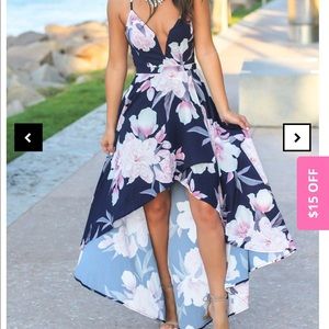 Maxi High Low Floral Dress
